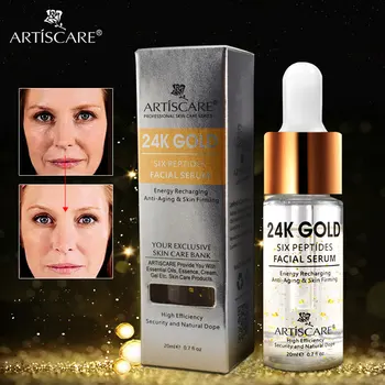 

ARTISCARE 24k gold serum 20ml Six peptides Whitening Liquid Moisturizing Hyaluronic Acid Anti Aging Wrinkle Face Skin Repair