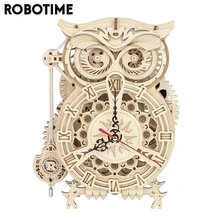 Robotime Rokr-bloques de construcción en miniatura de madera para niños y adultos, 161 Uds., creativo, DIY, reloj de búho 3D, juguete para regalo