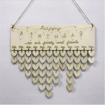 

Advent Calendars Wood Birthday Reminder Board Birch Plaque Sign Family &Friends DIY Hanging Calendar Date Home Decoration