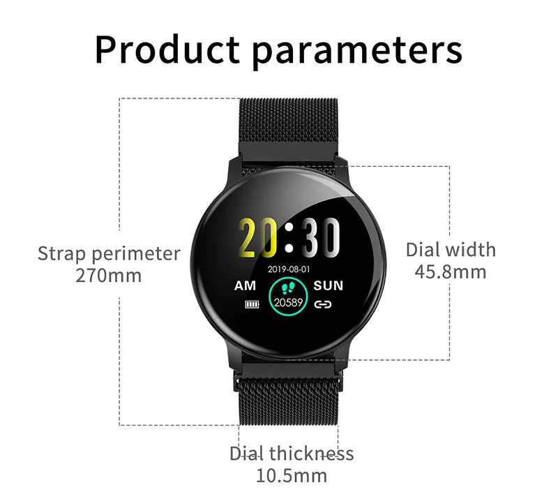 Caridite Newest Product Body Temperature Smart Watch Bracelet Waterproof Man Relojes Inteligente Bluetooth Smartwatch Sport Band