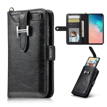 

Multi-function wallet card slot Case For Samsung Galaxy S10 S9 S8 S7 edge note 8 9 10 + flip Magnetic 2 in 1 detachable Phone Coque capa