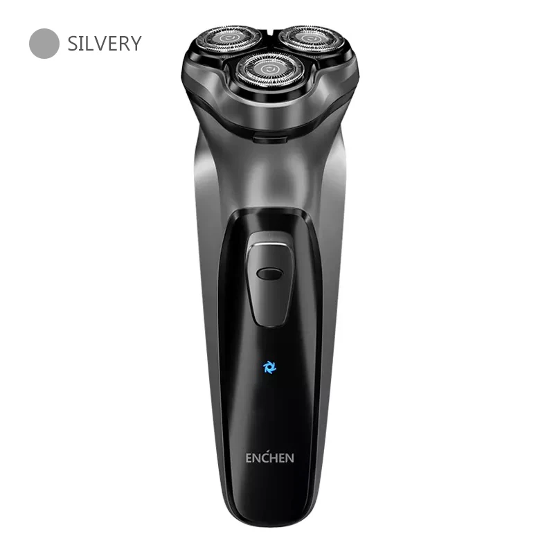 Razor Silvery Xiaomi Новинка Enchen BlackStone 3D электробритва Мужская моющаяся перезаряжаемая машинка для бритья бороды type-C - Цвет: Razor Silvery