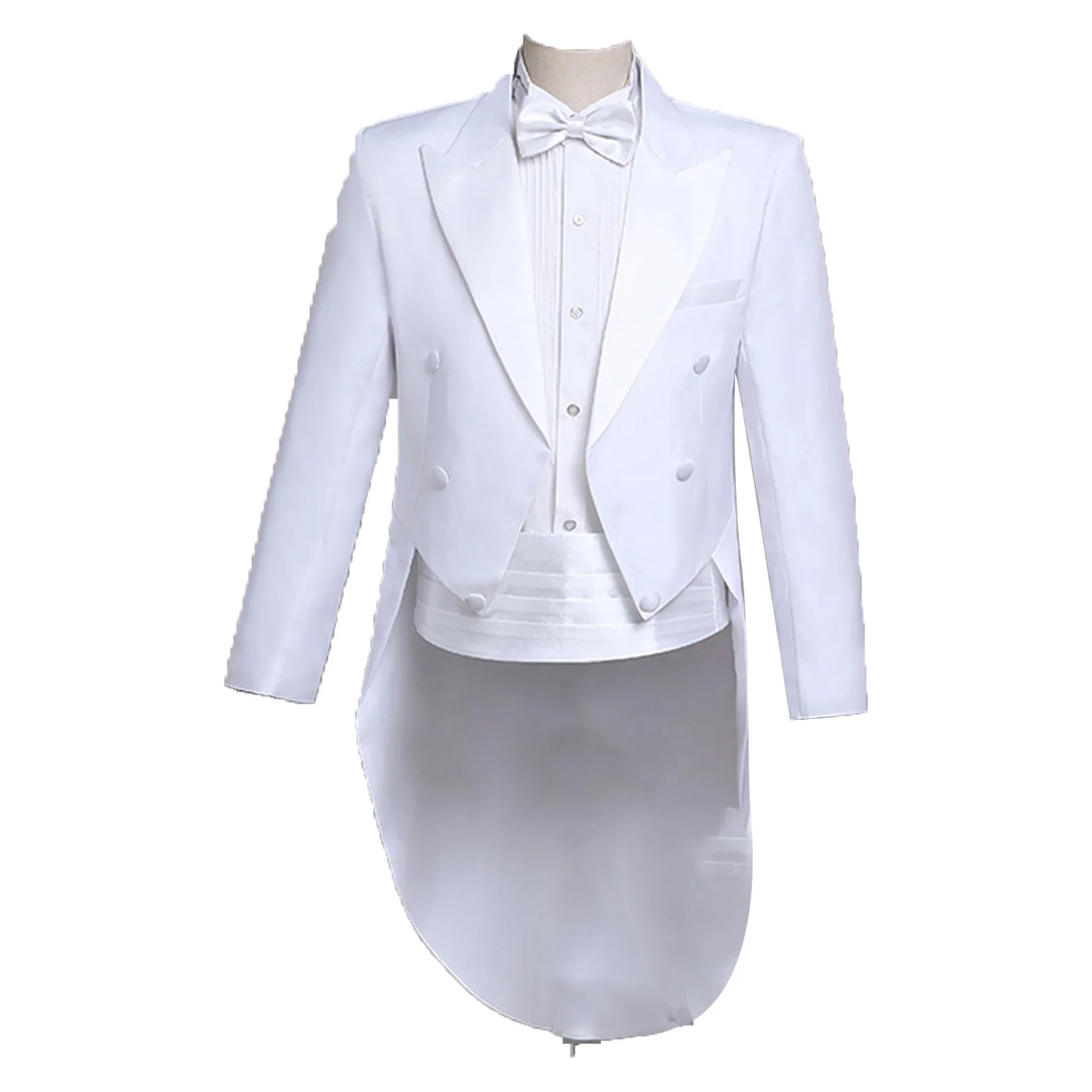 Mens Blazer 4Pcs Men's Tailcoat Tuxedo Suit Blazer