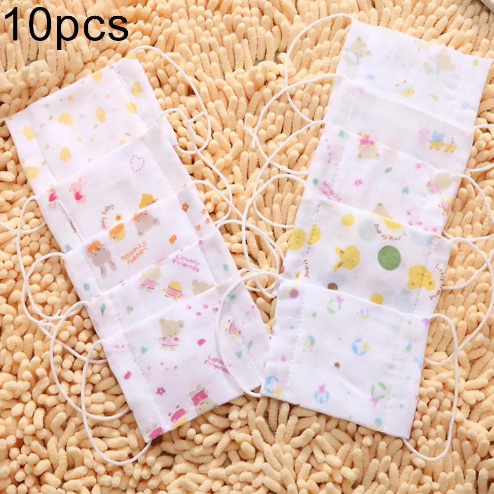 

10Pcs Reusable Pure Cotton Breathable Dustproof Prevent The Spread of saliva Kids Cartoon Print Mouth Mask kid health protection