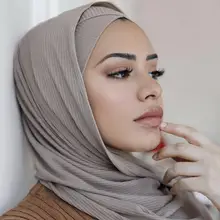 Мусульманский женский шарф из Джерси, хиджаб, малайзийские модельные платки, исламский платок, женский платок, 1 шт