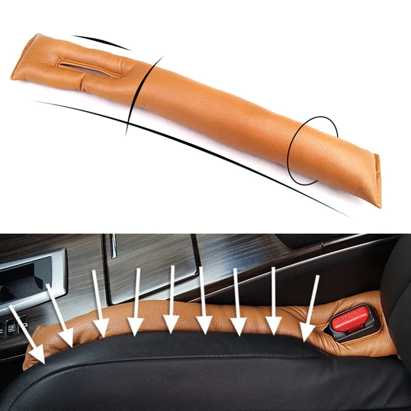 1Pcs PU Leather Car Seat Gap Stopper Stop Leak Proof Drop Leakproof Pad Filler Spacer Mat Cushion Center Console Armrest Sticker