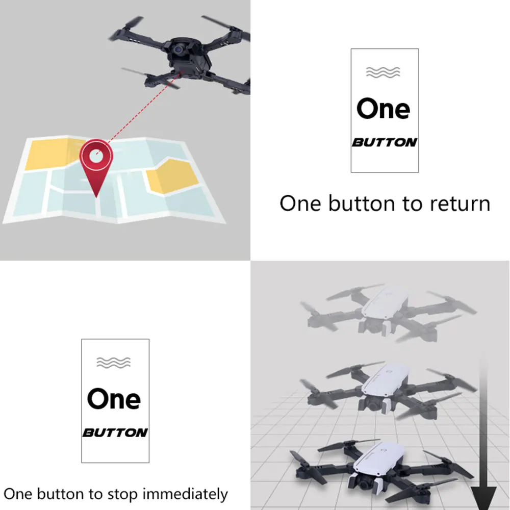 1808 RC дроны 4K Профессиональный Квадрокоптер мини-Дрон Wifi FPV Квадрокоптер с камерой оптическое позиционирование потока Карманный Дрон игрушка