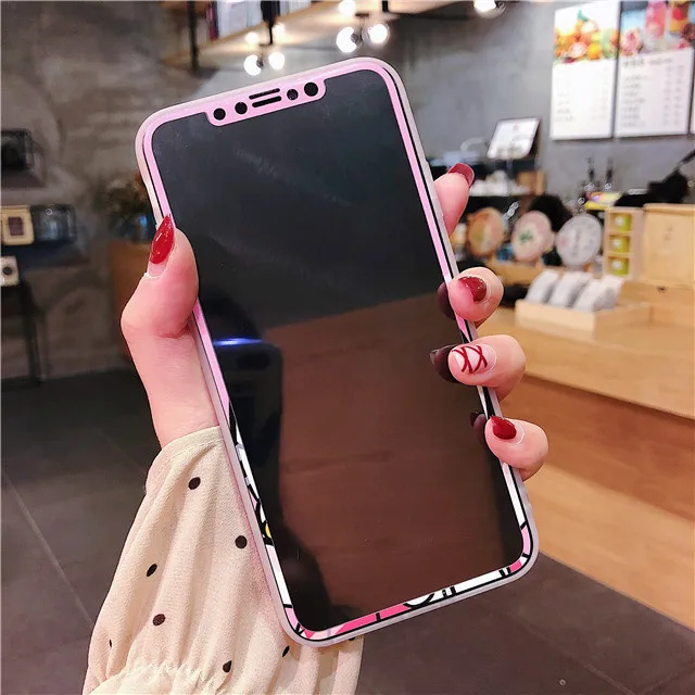 3 Мультяшный узор 3D мягкий край закаленное стекло для iPhone XR X Xs Max 11 Pro Max защита экрана полное покрытие защитная пленка - Цвет: 3