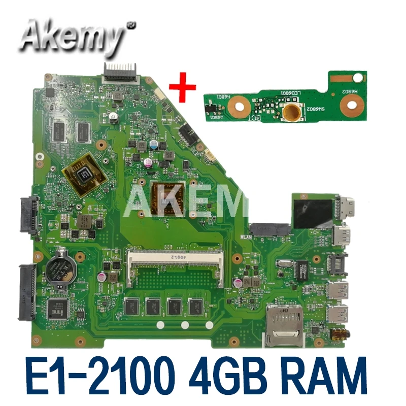 Материнская плата X550EP E1-2100 CPU 4GB RAM для Asus X550E D552E X552E ноутбука тест материнской