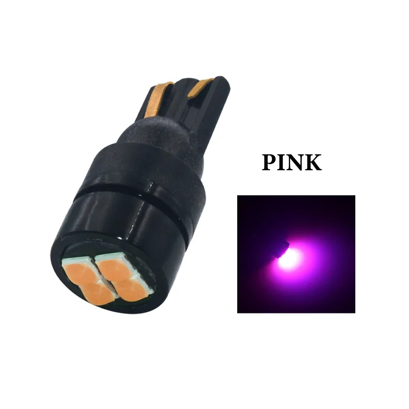 1 шт., новинка, T10 W5W WY5W 501 3030 168, высокое качество, супер яркий светодиодный светильник для чтения в автомобиле, Купольные огни, автомобильные габаритные огни, клиновые задние боковые лампы - Испускаемый цвет: Pink