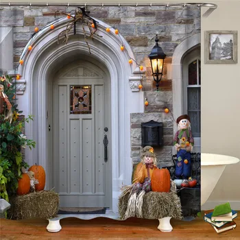 

Interesting landscape shower curtain shower curtain home decoration waterproof shower curtain cat dog 3D bathroom curtain