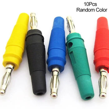 

10pcs PVC Audio Anti Slip 4mm Replacement Parts Stackable High Temperature Resistant Portable Solderless Universal Banana Plug