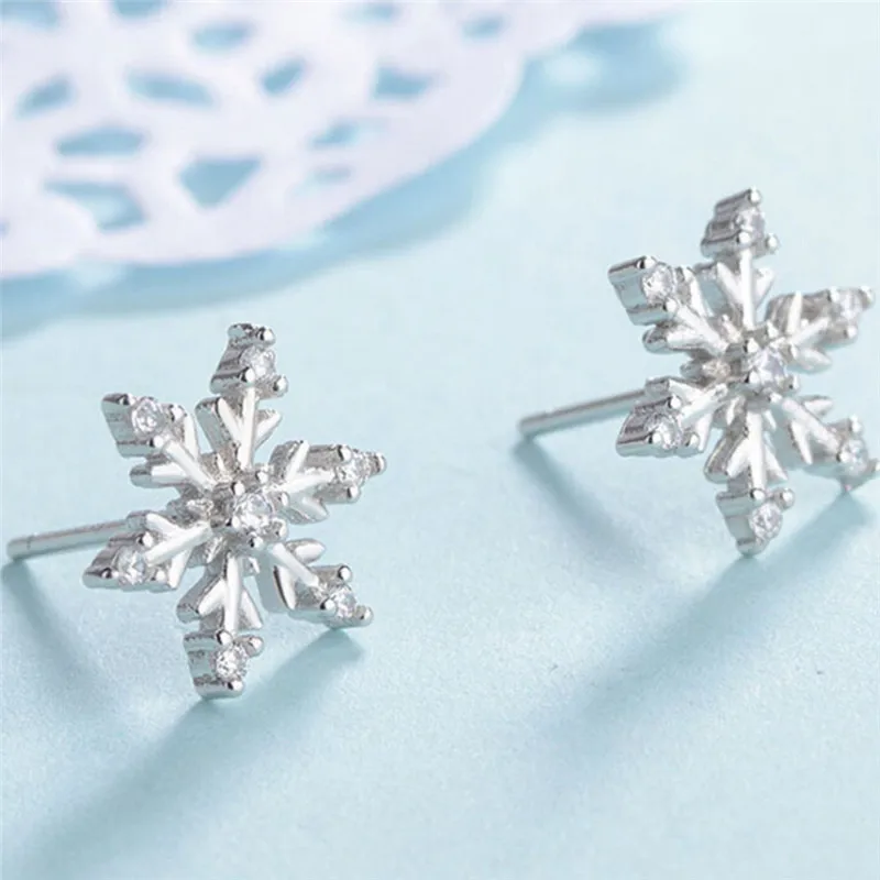 Новые модные серьги с кристаллами новая серьга милые серьги снежинки для женщин ювелирные изделия Рождественский подарок