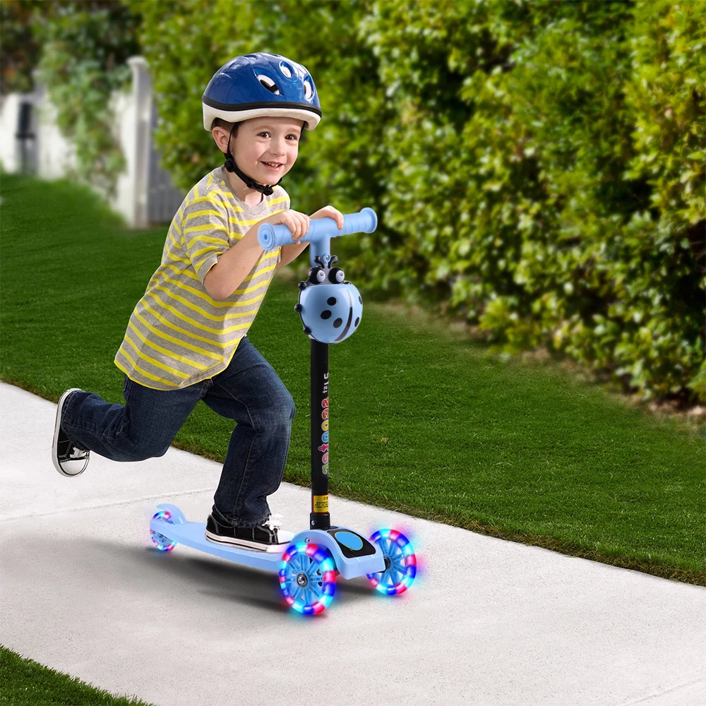 Patinetes de pie ajustables para niños, patín con luz LED Unisex, rueda de ciudad, regalos para niños, Juguetes