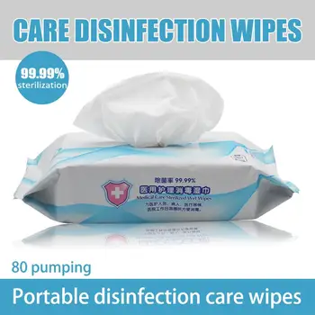 

Household Portable 80pcs/Box Alcohol Disinfection Wipes Antiseptic Cleaning Sterilization Wipes Wet Wipes First Aid 40Y