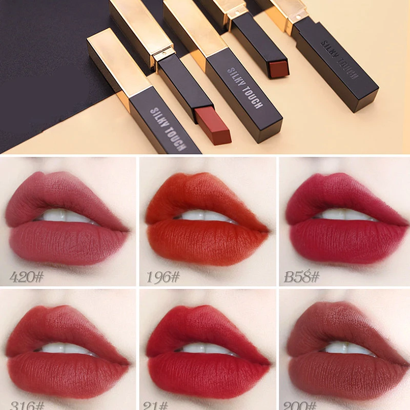 CL050 Waterproof Lip Gloss Elegant Lipstick For Women Lips Makeup Long Lasting Matte Lipstick Small Gold Bar Cosmetic Red Lip CL050 Waterproof Lip Gloss Elegant Lipstick For Women Lips Makeup Long Lasting Matte Lipstick Small Gold Bar Cosmetic Red Lip