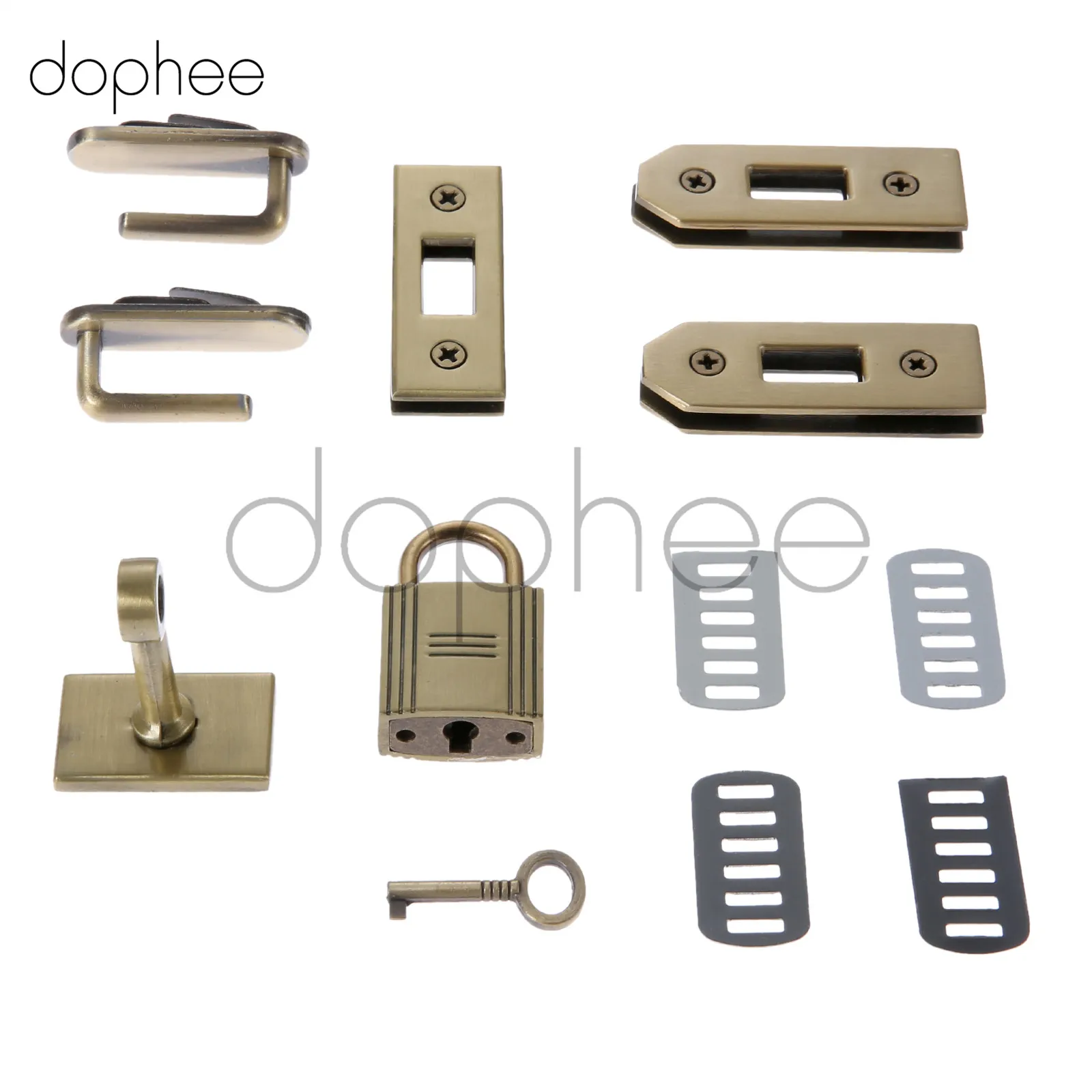 dophee 7pcs Clasp Lock Lockbutton Metal Hardware For DIY Handbag Shoulder Bag Purse