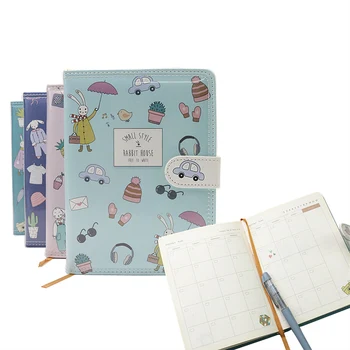 

1PCS cute hard-faced notebook student journal 6 different inner pages Grid blank horizontal square
