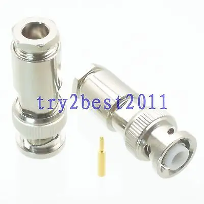 

DHL/EMS 20 Sets 1pce Connector MHV 3000V BNC plug pin clamp RG59 RG62 LMR200 RF COAXIAL Straight -C1