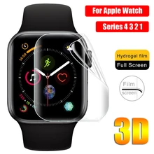 Película protectora de hidrogel 3D TPU, protectores de pantalla de cobertura completa para iwatch Apple Watch Series 4 3 2 1, suave y duradero