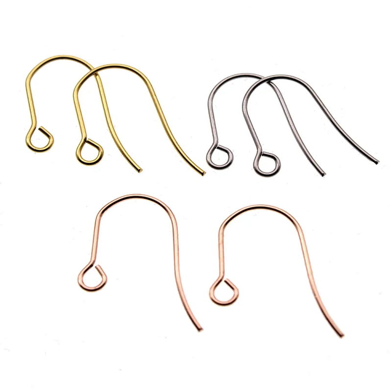 Простые крючки для сережек из нержавеющей стали 50 шт. фурнитура ювелирных