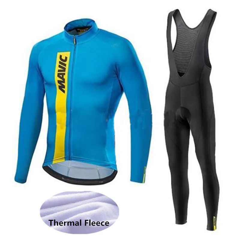 

Mavic 2020 Men's Winter Thermal Fleece Cycling Jersey set Long Sleeves Ropa Ciclismo Maillot MTB Bicycle Clothing Bike Clothes