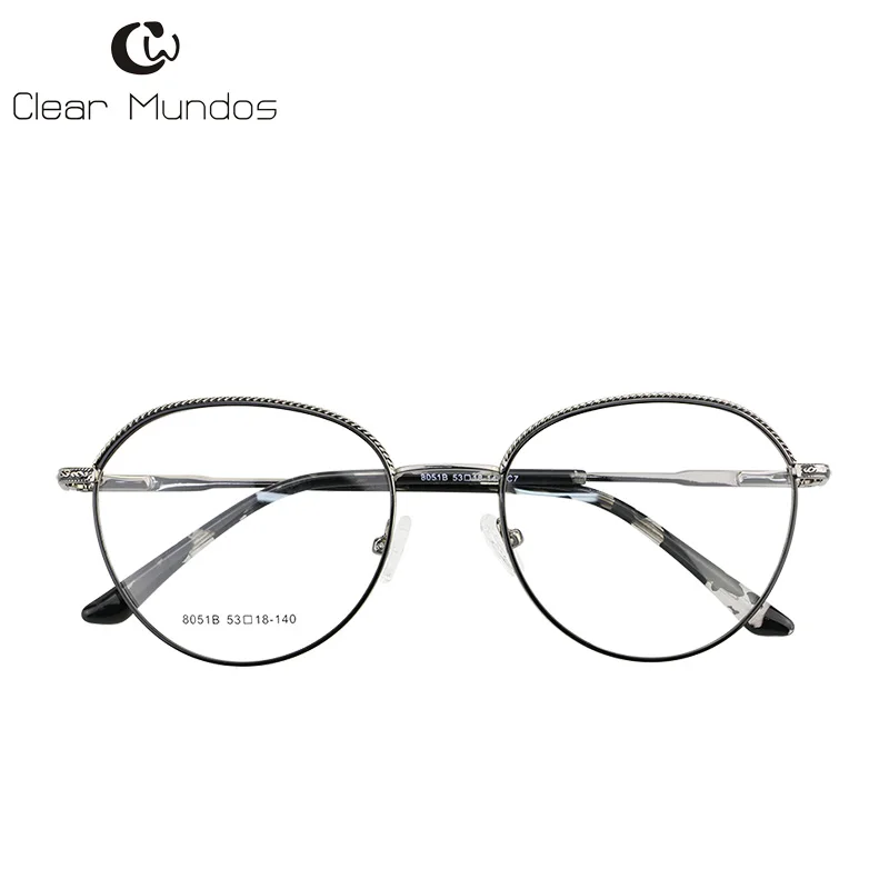 Прозрачные очки для близорукости, мужские металлические гибкие очки, очки без рецепта, весенние петли, очки для глаз 8051B - Цвет оправы: M.Black  S.D.Gun