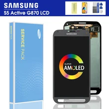 Протестированный ЖК-дисплей для samsung Galaxy S5 Active G870 ЖК-дисплей сенсорный экран дигитайзер в сборе для samsung S5 активный ЖК-дисплей