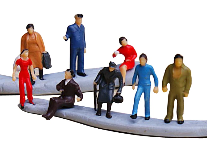 People Figures Bench Models 1:100 Lamppost Lights for Garden Park Landscape Models/Lamppost Models for HO Scales Layout Accs