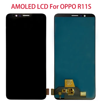 

AMOLED 6.01" LCD Display For OPPO R11s CPH1719 Touch Screen Digitizer Full Assembly Replacement Black with Frame
