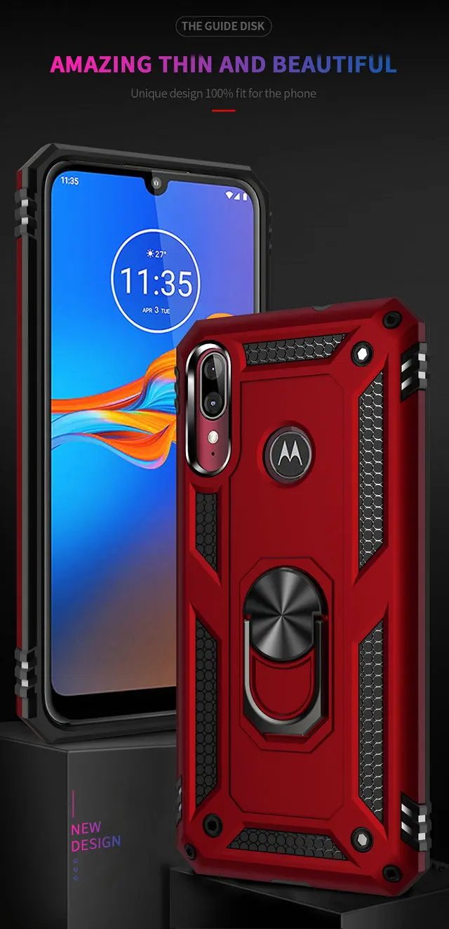 Металлическое кольцо Автомобильный держатель для телефона для Motorola Moto E6 чехол Роскошная задняя крышка для Motorola Moto E6 Plus чехол Moto E 6 6th Gen E6s E5