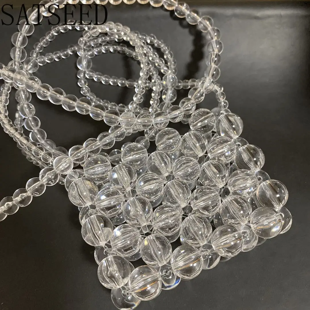 transparent beaded bag