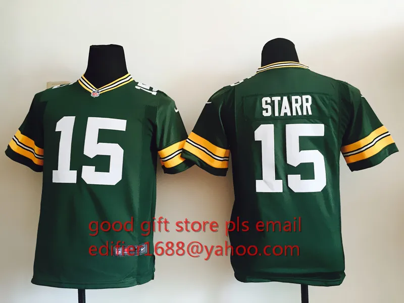 Stitiched, Green Bay s, Aaron Rodgers, eddie lacy, Randall Cobb, Ha Clinton-Dix, Clay Matthews, Brett Favre для молодежи, детский трикотаж - Цвет: Бежевый
