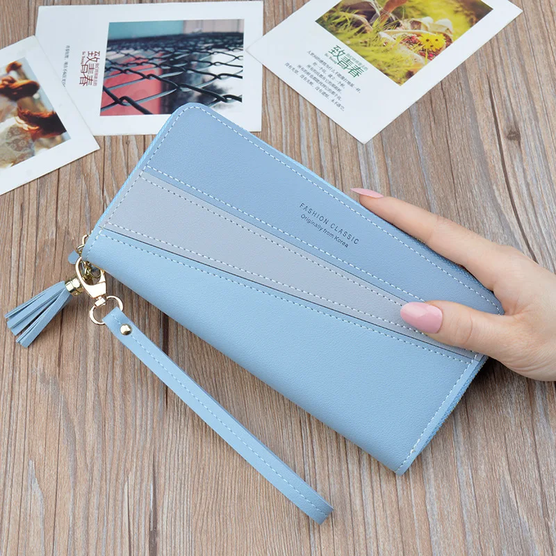 Новинка кожаный кошелек с длинной кисточкой женские кошельки на молнии