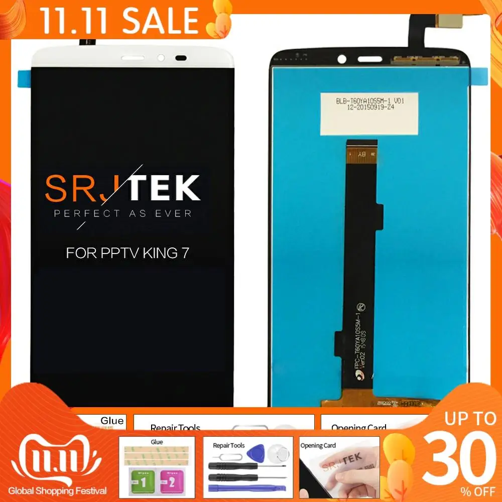 

ЖК-дисплей для PPTV King 7/7s, сенсорный экран 100%, протестированный экран с дигитайзером в сборе для king 7s 6,0 дюйма, замена