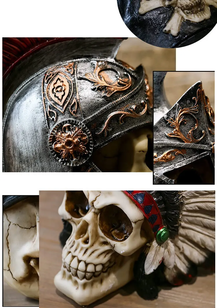 Креативный винтажный череп фигурки скелетов скульптура домашнее украшение офисного стола орнамент Хэллоуин Декор подарок на день рождения