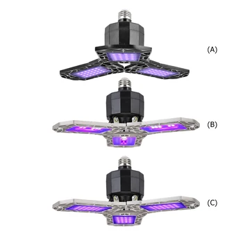 

Garage Disinfection Lamp Cold White LED Industrial 72 LED UV Kill Bacterial Foldable Lights Germicidal Sterilizer Light
