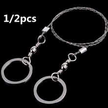 

Outdoor 550mm(21.6'') Emergent Survival Wire Saw Camp Hike Hunt Fish Hand Tool Fretsaw Bushcraft Kit Mountainclimb Cut