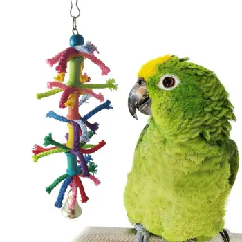 6 Pcs/set Pet Birds Swing Toys Parrots Chewing Hanging Perches Bells Small Parakeets Parrot Cage Bite Climbing Rope Toy 5