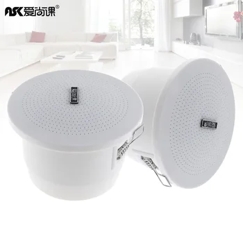 

2pcs 3 Inch 3W Waterproof Radio Ceiling Speaker Public Broadcast Background Music Speaker for Home Supermarket Restaurant School