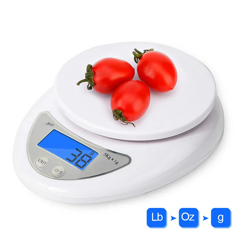 Báscula Digital LCD para cocina, 5kg, 1kg, peso preciso