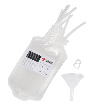 

31pcs Halloween Blood Bags Refill Clear Plastic Milk Juice Soda Beverage Bag Holder Drink Bags for Party Bar Pub