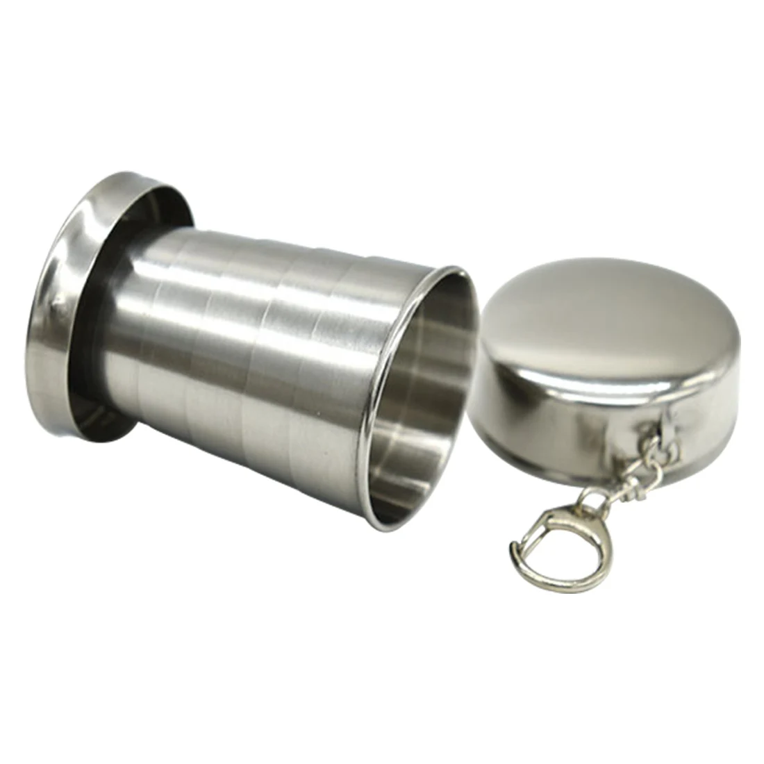 1Pcs Stainless Steel 75ml Folding Cup Travel Tool Kit Survival EDC Gear Outdoor Sports Mug Portable Camping Hiking Equipment