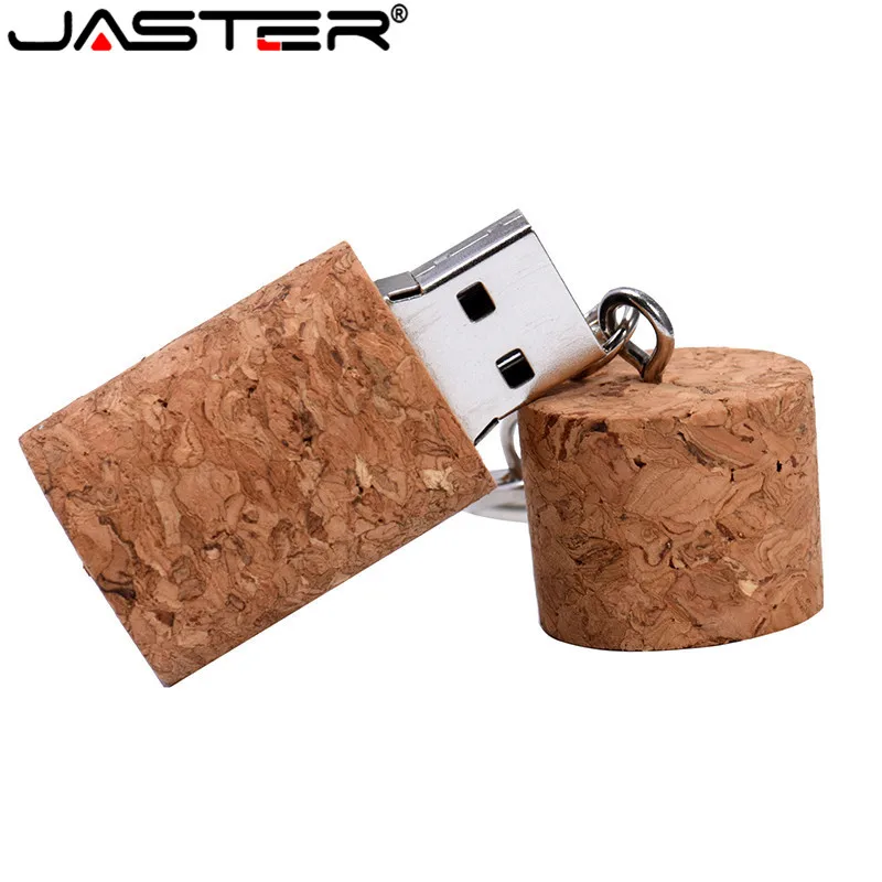 JASTER, деревянная пробка, USB флеш-накопитель, деревянная пробка для бутылки, флешка, 4 ГБ, 16 ГБ, 32 ГБ, 64 ГБ, модная карта памяти с брелком, подарки