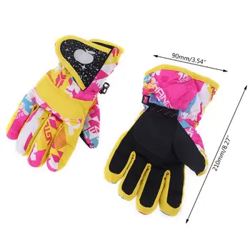 

Waterproof Winter Skiing Snowboarding Gloves Warm Mittens For Kids Full-Finger Gloves Strap for Sports, Skiing, Cycling Y4UB