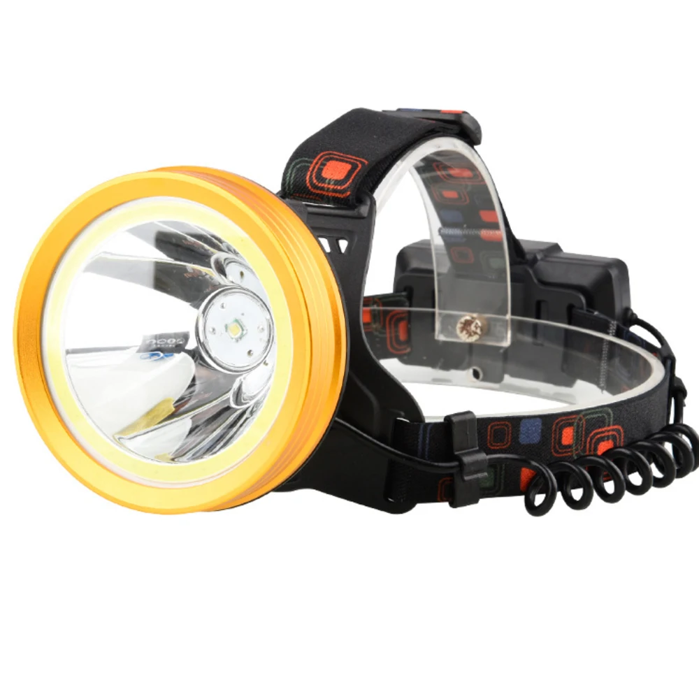 

T6 COB LED Spotlight Floodlight 800LM Hunting Headlamp 18650 DC Rechargeable Head Torch Light 4Modes Warning Strobe Light