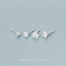 Modian, классика, цветок розы, крошечные серьги-гвоздики в форме растения, романтическое 925 пробы, серебряные ювелирные изделия для женщин, S925 серебро, хорошее ювелирное изделие