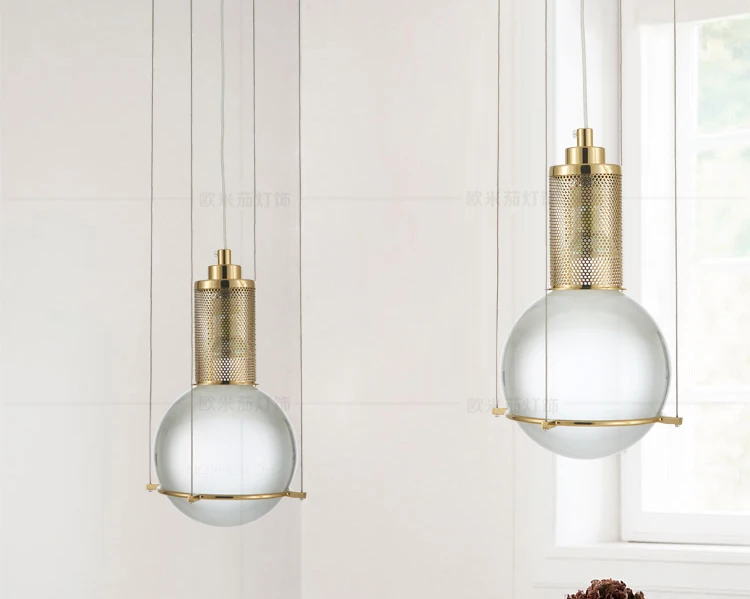 Postmodern designer crystal chandelier restaurant Nordic creative golden cafe bar personalized lighting