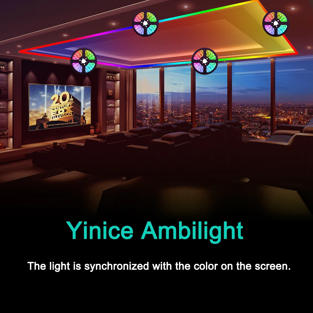 Новый Ambilight Набор для ТВ HDMI источники DIY домашний кинотеатр K ТВ потолок синхронный изменение ТВ фон декоративная стена 10-30 м комплект