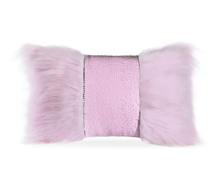 Лидер продаж, длинная плюшевая наволочка с блестками и галстуком-бабочкой для подушки, 30x50 см, поясная подушка, INS, Милая принцесса, домашний декор, чехол для подушки на диван, автомобиль - Цвет: Sequin Pink 30x50